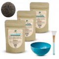 Kit Argiloterapia - Argila Preta e Cristais de Quartzo - 100% natural - Uso cosmético/rosto, cabelo e corpo