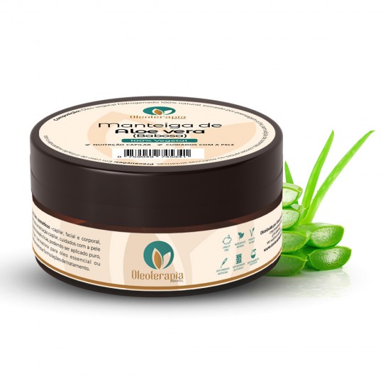 Manteiga de Aloe Vera (Babosa) Pura e 100% natural uso capilar e corporal